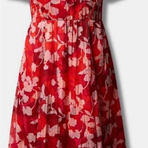 Torrid NWT Plus Size 2xFloral Red Dress - Picture 4 of 4